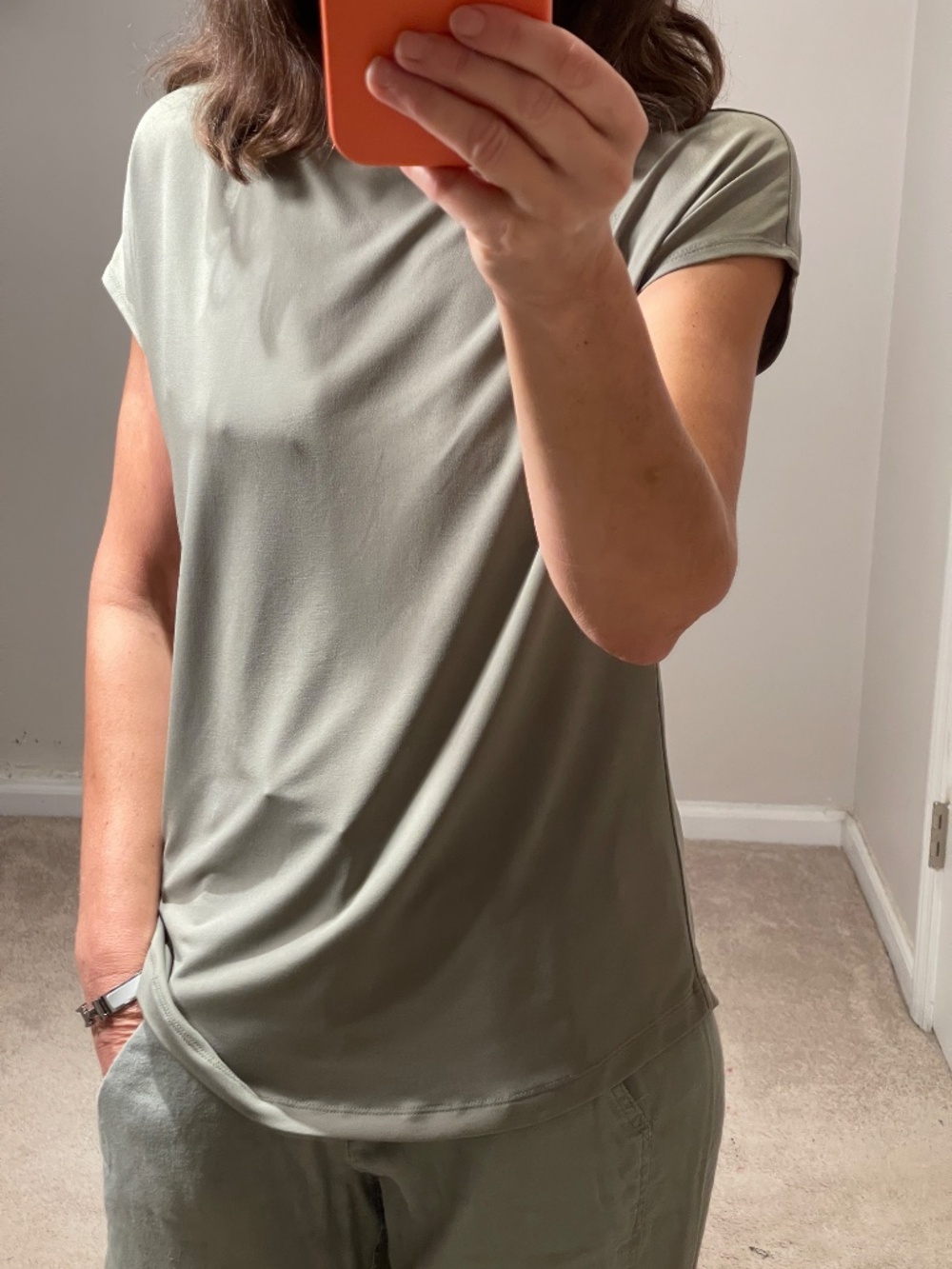 Chico's jersey stretch top sage green women 0 (S)